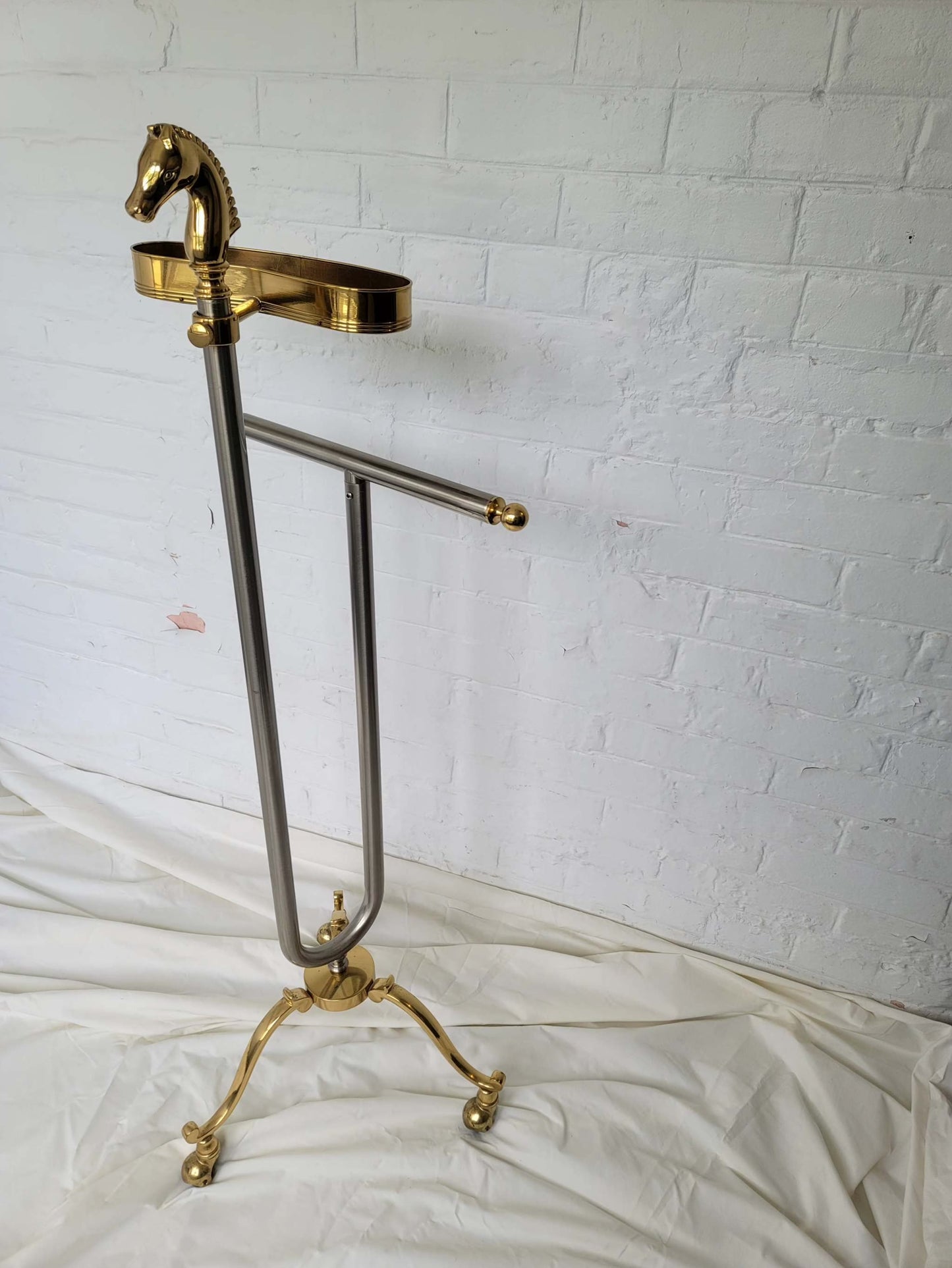 Vintage Brass Horsehead Suit Valet