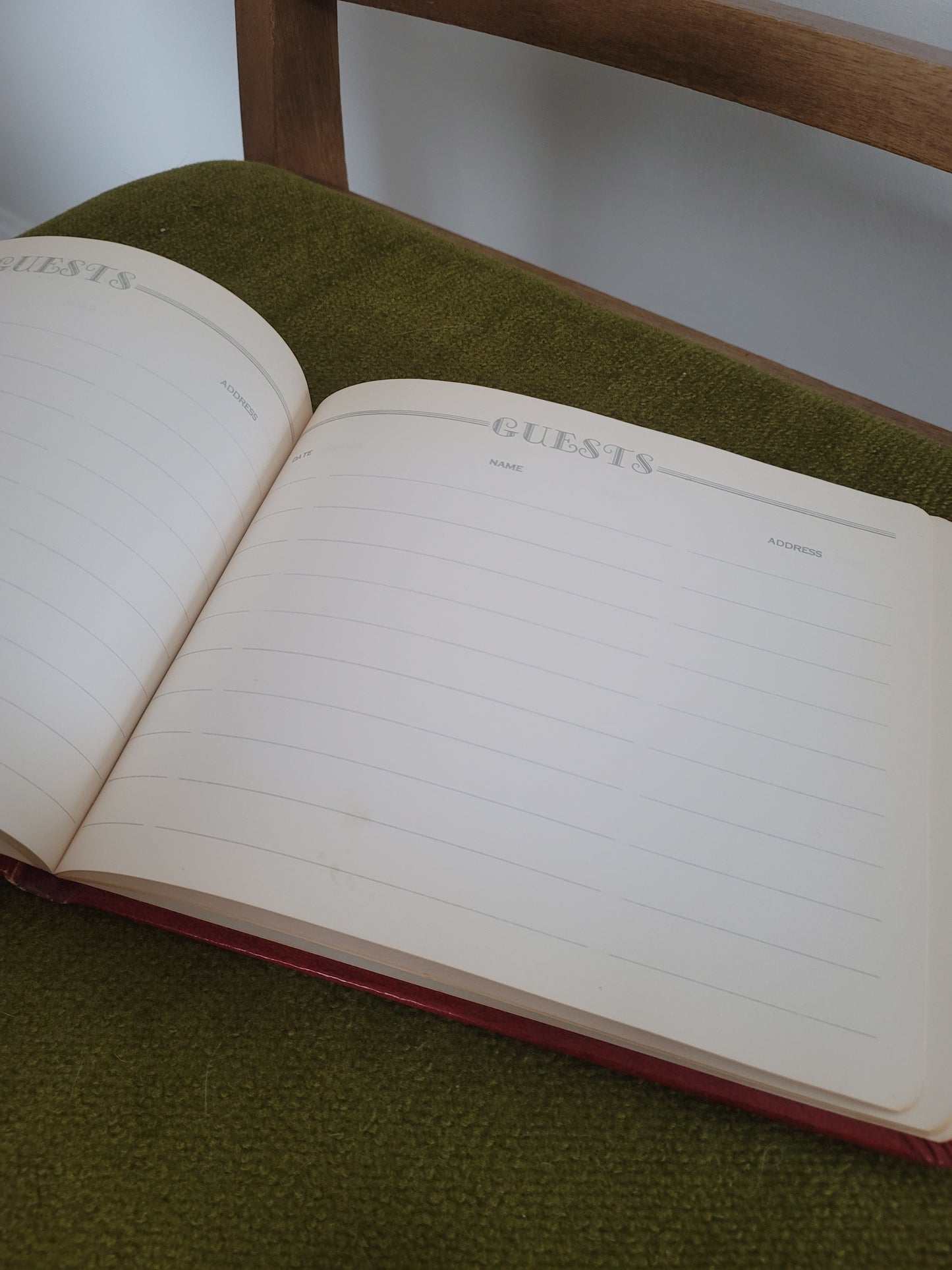 Vintage Red Wedding Guest Book