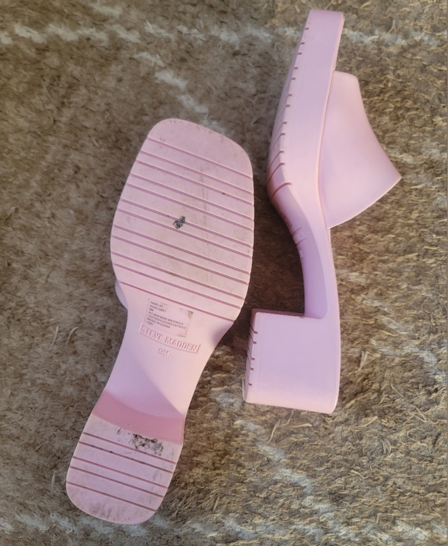 Steve Madden Harlin Jelly Pink Slides