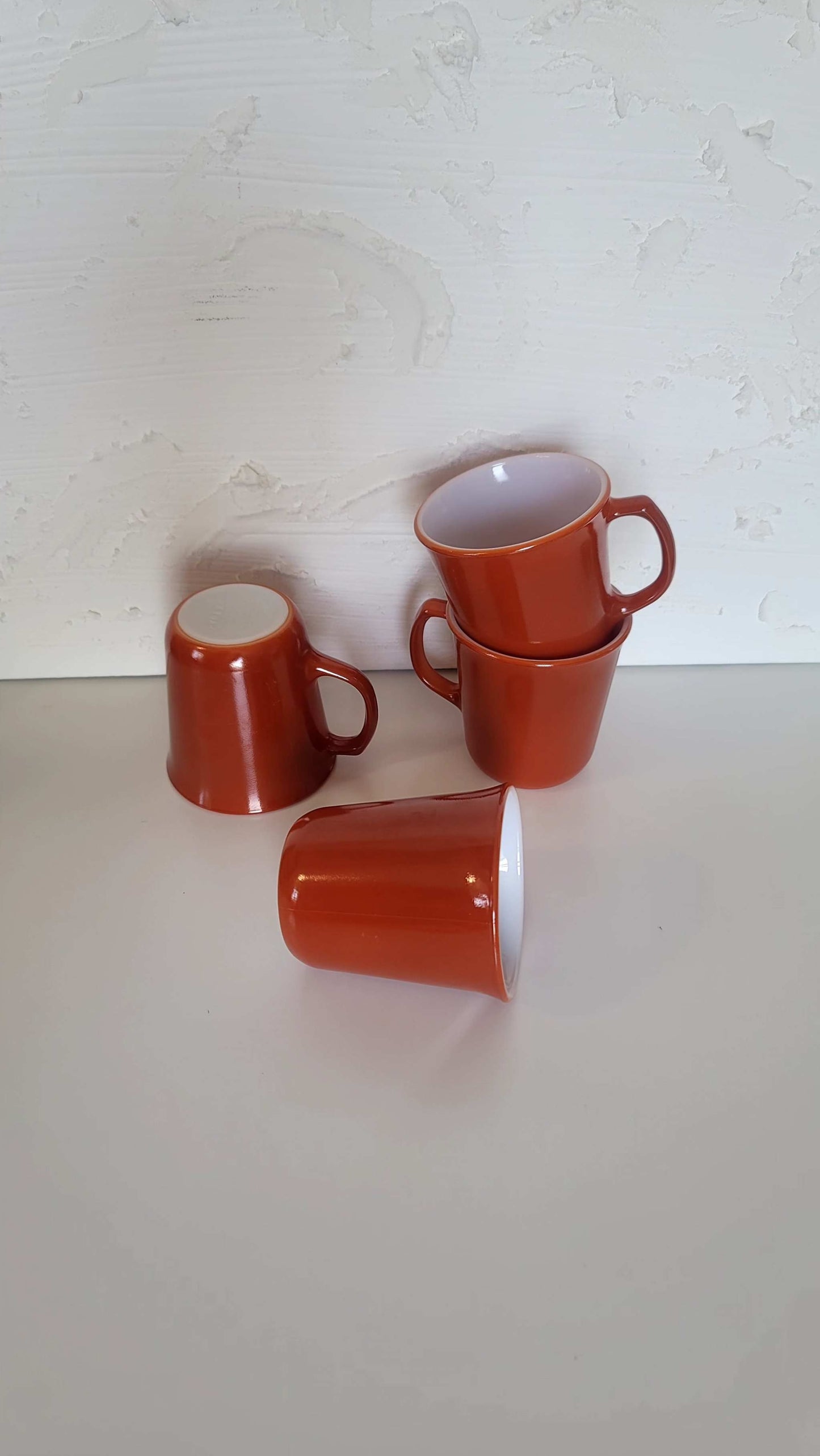 Pyrex Rust Coloured Coffee Cups