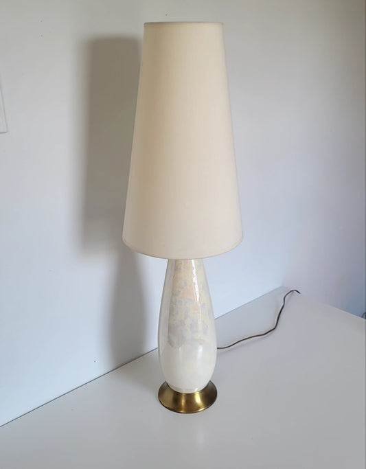 Iridescent Brass table lamp with shade