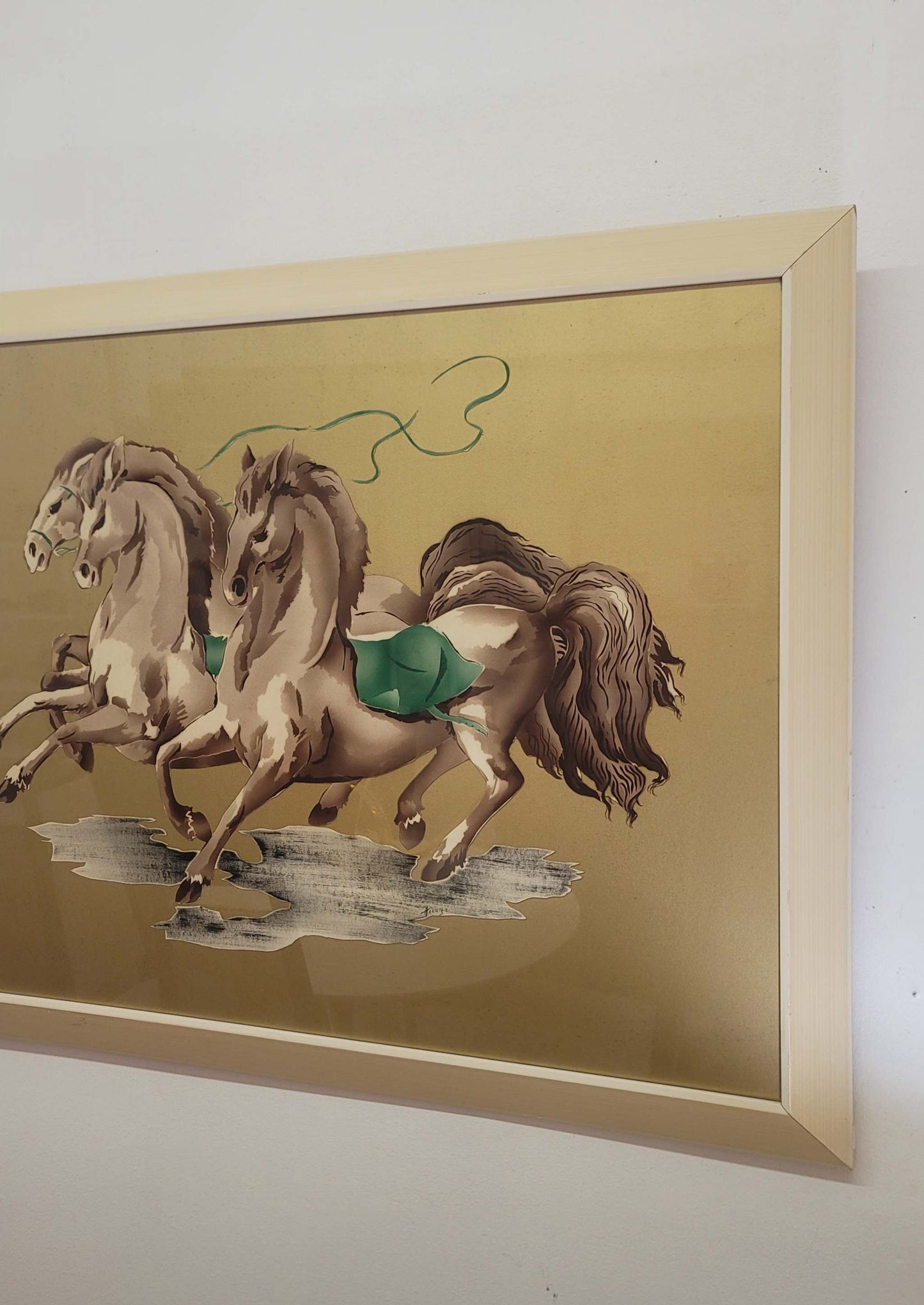 Eatons Gold Foil Framed Horses print