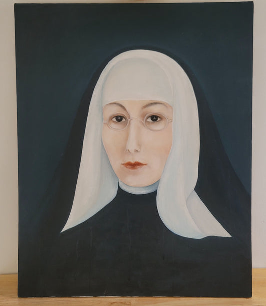 Vintage Original Nun painting on canvas