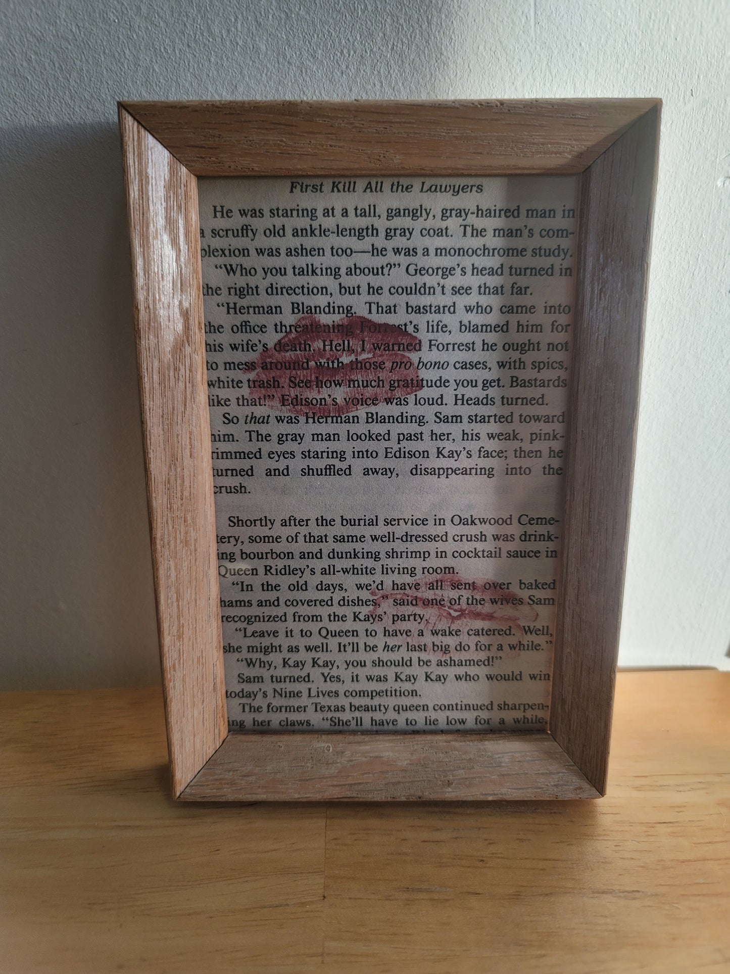 4x6 upcycled art in wood frame