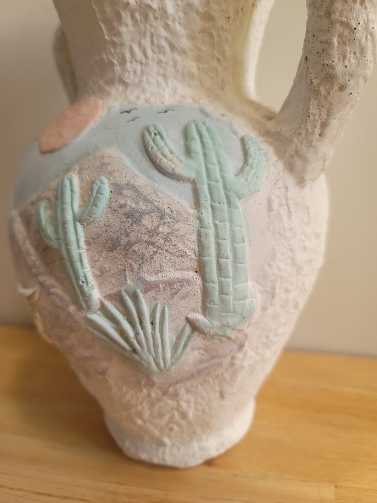 Hand painted clay Amphora vase
