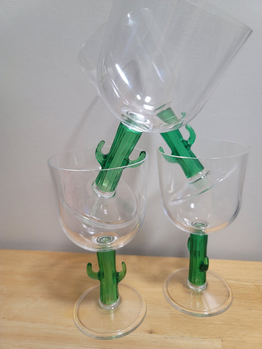 Plastic Cactus Wine Glasses