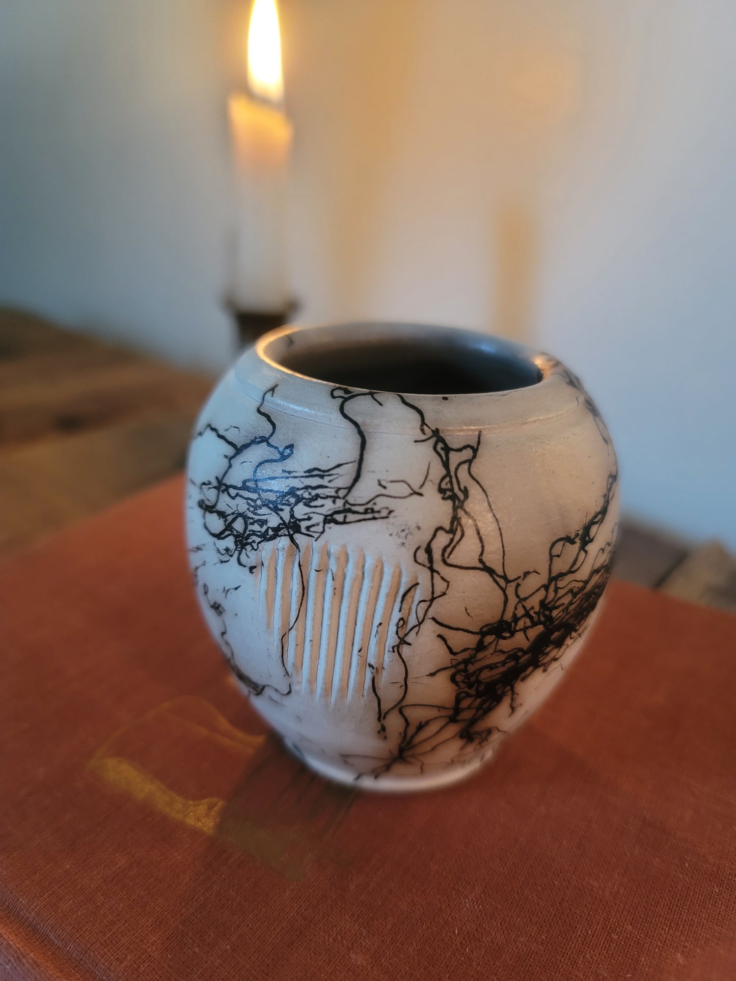 Mini Horsehair Pottery Vase