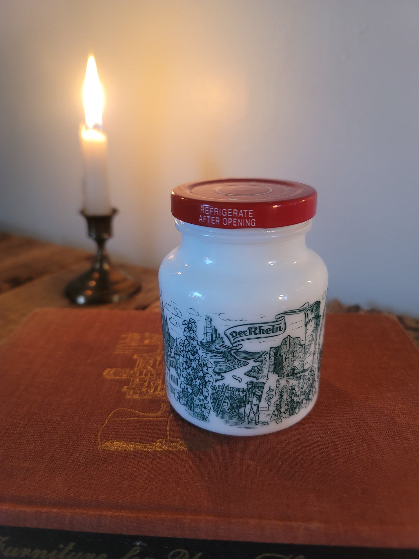 Milk Glass Mustard Jar