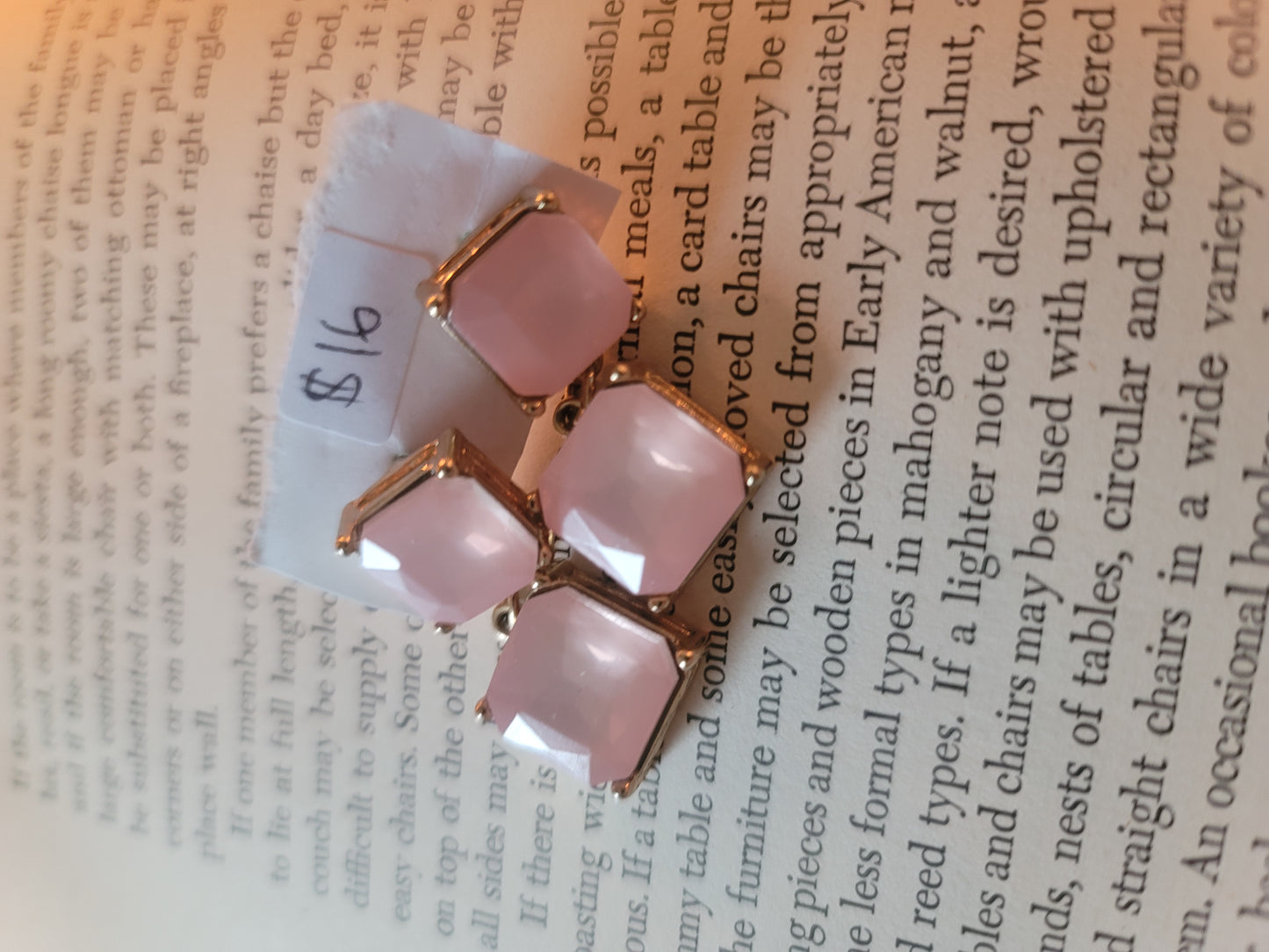 Pink Gemstone Earrings