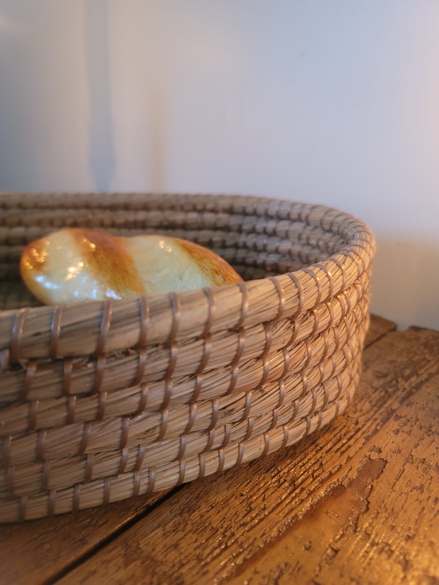 Oversized wicker bread basket