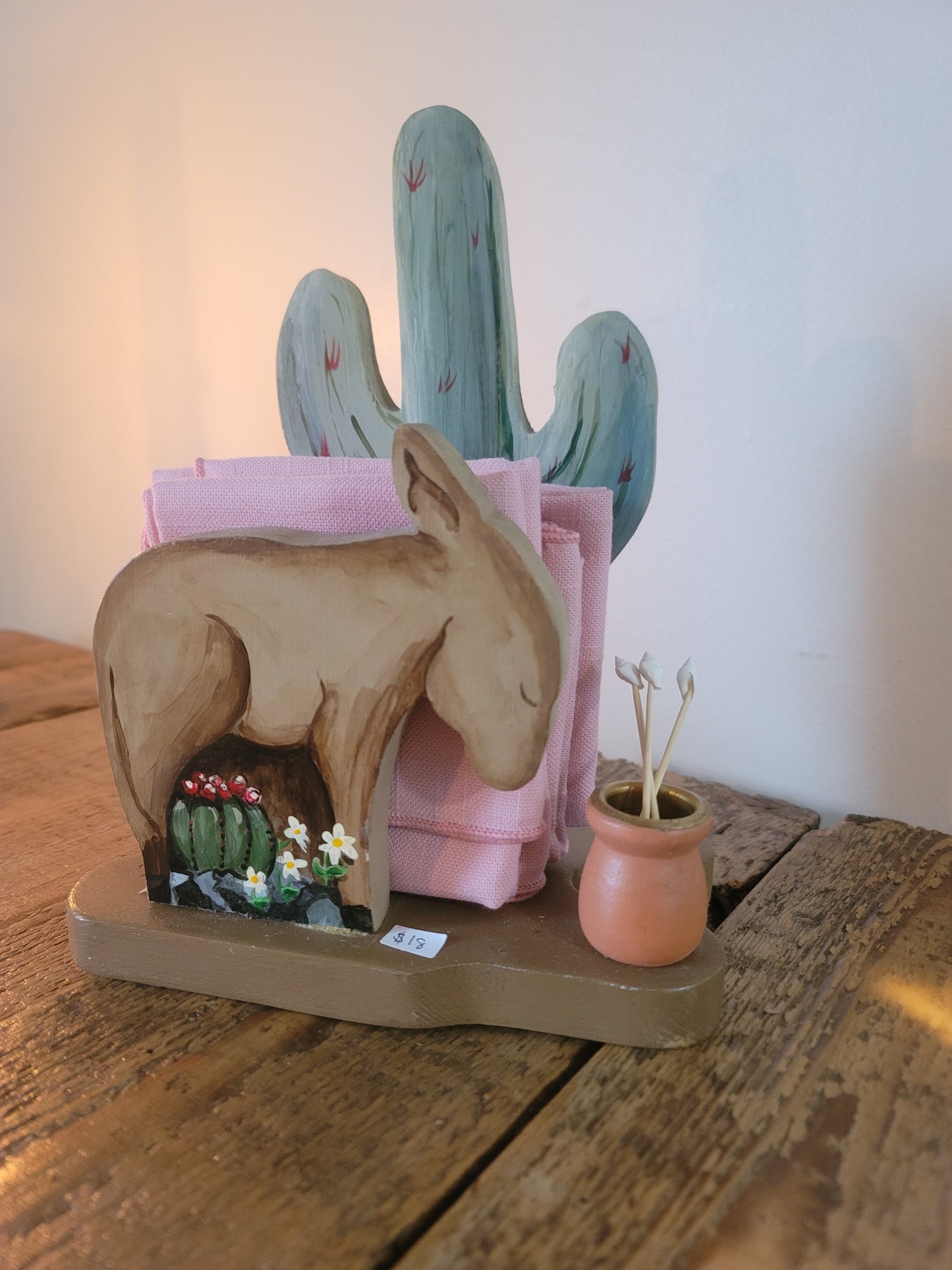 Painted Wood Desert Napkin Holder