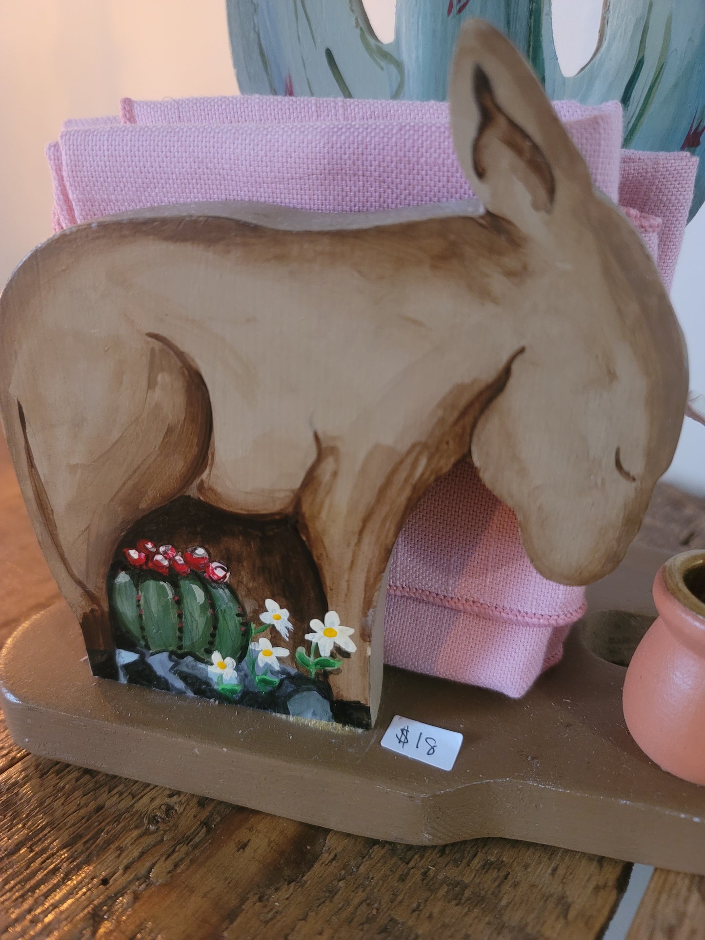 Painted Wood Desert Napkin Holder