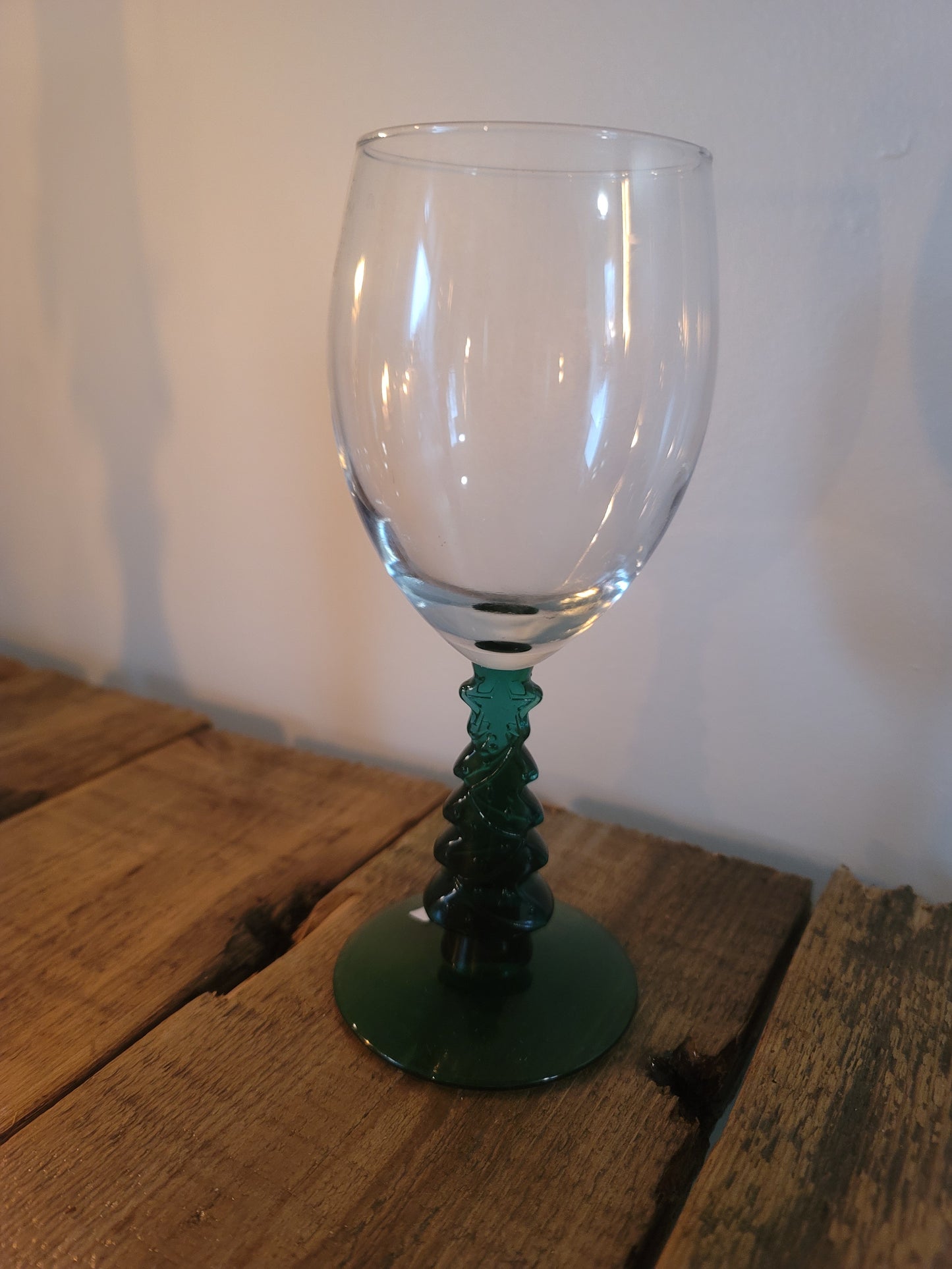 Single Christmas Tree Wine Glass