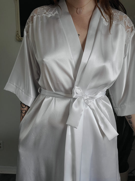 Vintage White Satin robe