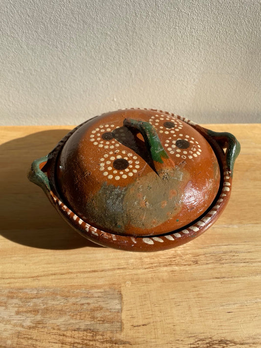 Vintage Clay Pot with Lid