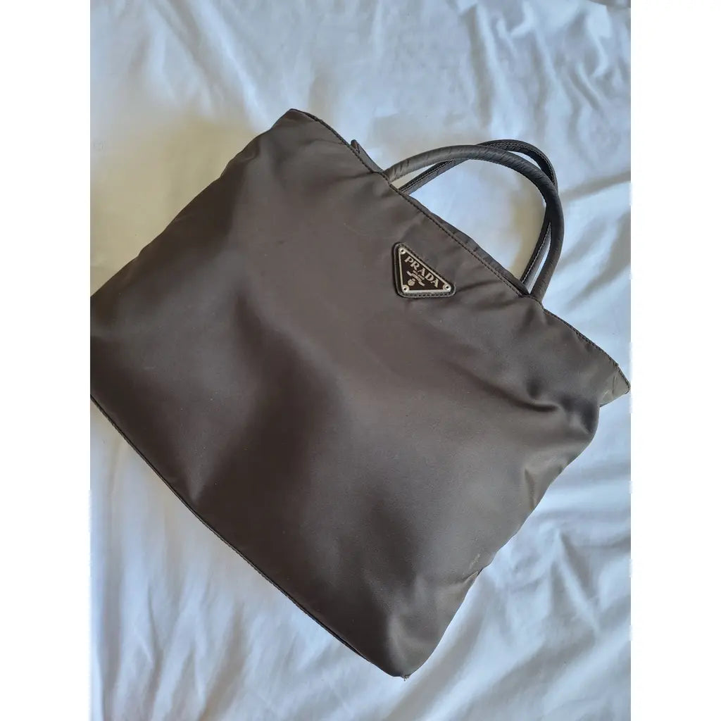 Prada Brown Nylon Tessuto Tote